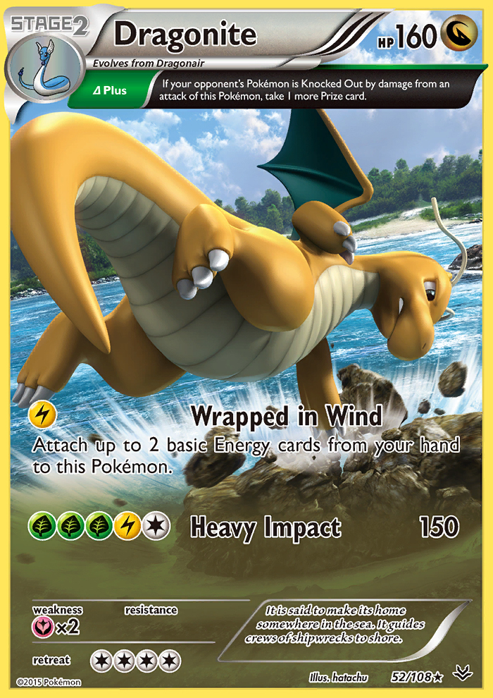 Dragonite 52/108 XY Roaring Skies Holo Rare Pokemon Card NEAR MINT TCG