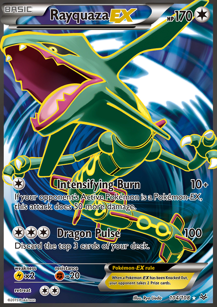 Rayquaza EX 104/108 XY Roaring Skies Holo Ultra Rare Full Art Pokemon