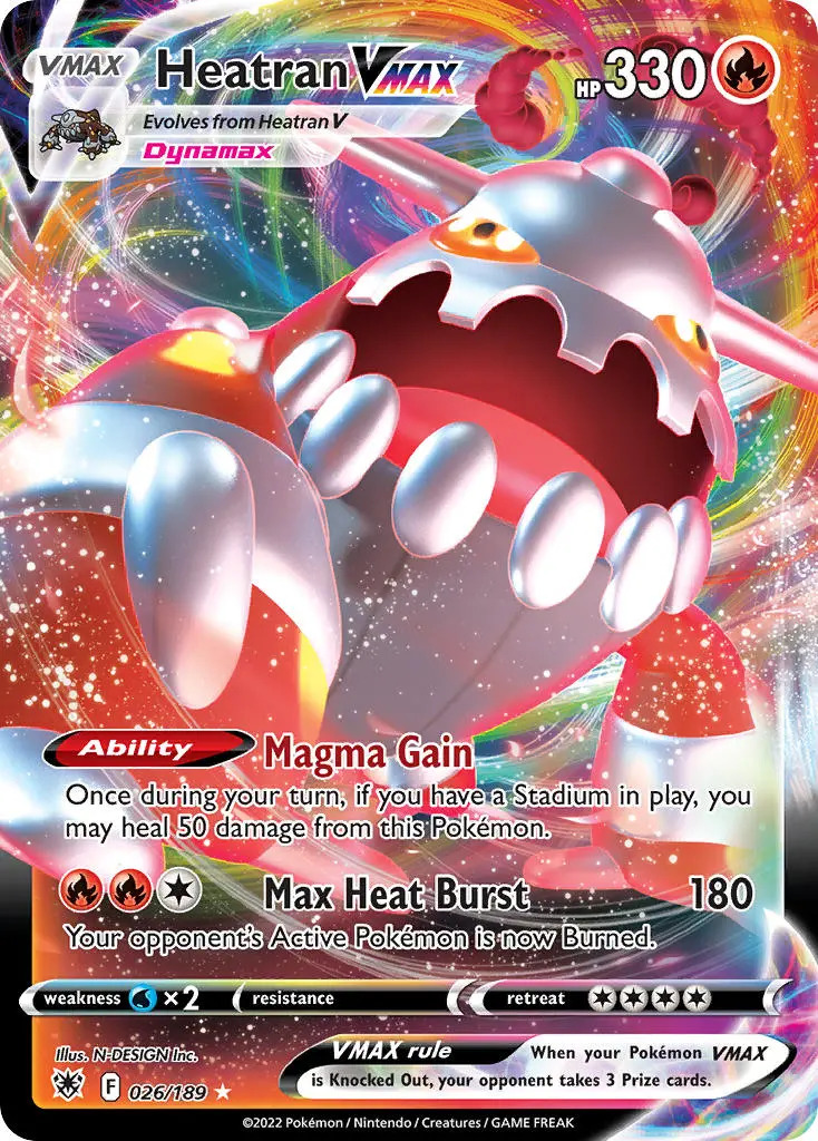 Heatran VMAX 26/189 SWSH Astral Radiance Full Art Holo Ultra Rare Pokemon  Card NEAR MINT TCG