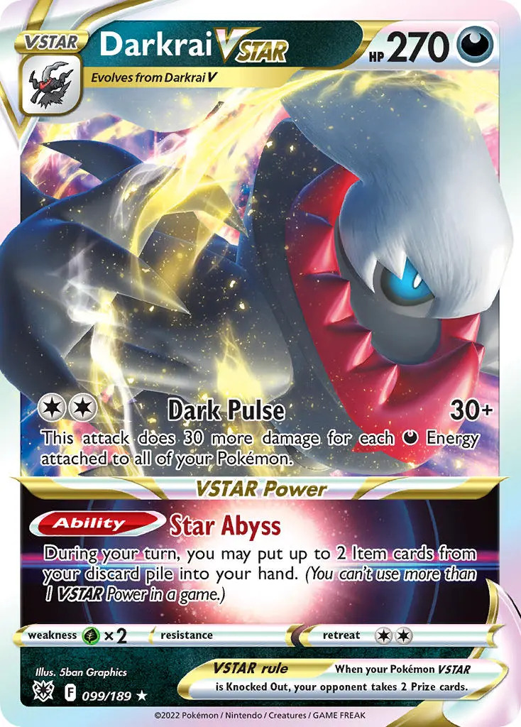 Darkrai VSTAR 99/189 SWSH Astral Radiance Full Art Holo Ultra Rare