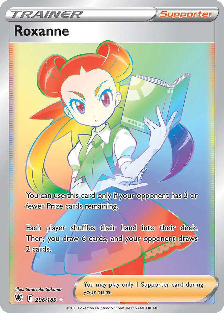 Roxanne 206/189 SWSH Astral Radiance Hyper Rainbow Rare Pokemon