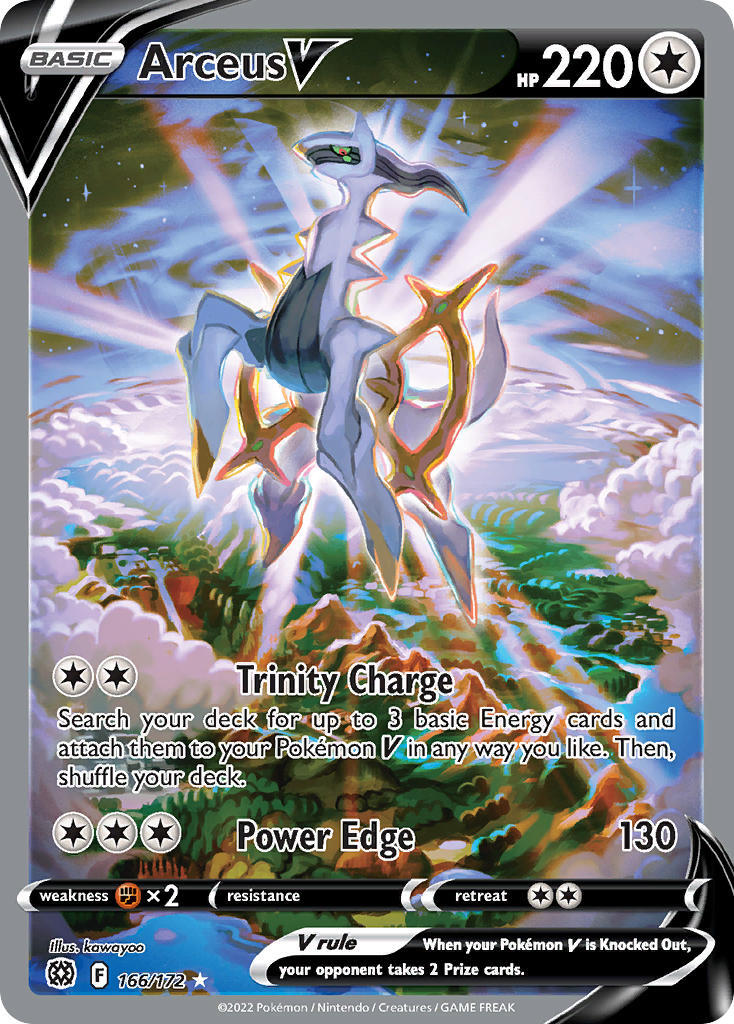Arceus V 166/172 SWSH Brilliant Stars Full Art Holo Ultra Rare Pokemon