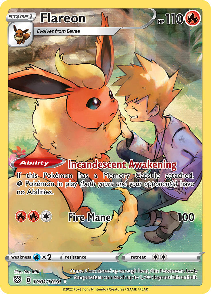 Flareon 1/30 SWSH Brilliant Stars Trainer Gallery Holo Ultra Rare