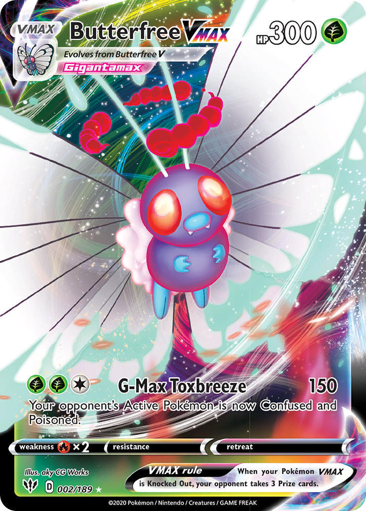 Butterfree Vmax 2 1 Swsh Darkness Ablaze Holo Ultra Rare Pokemon Card Near Mint Tcg Butterfree Vmax 2 1 Swsh Darkness Ablaze Holo Ultra Rare Pokemon Card Near Mint Tcg