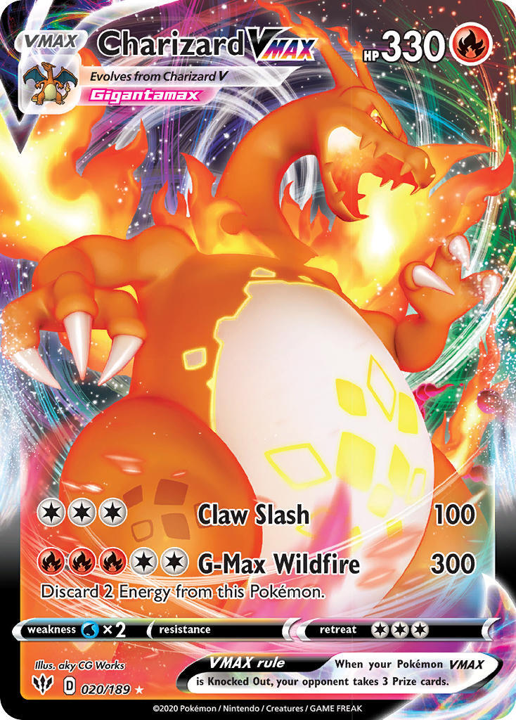 Charizard VMAX 20/189 SWSH Darkness Ablaze Holo Ultra Rare Pokemon Card