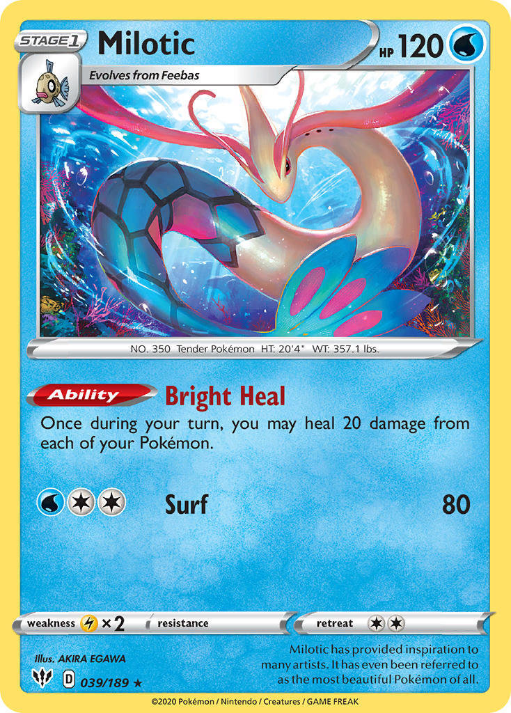 Milotic Holo 039//189 Darkness Ablaze English Pokemon Card