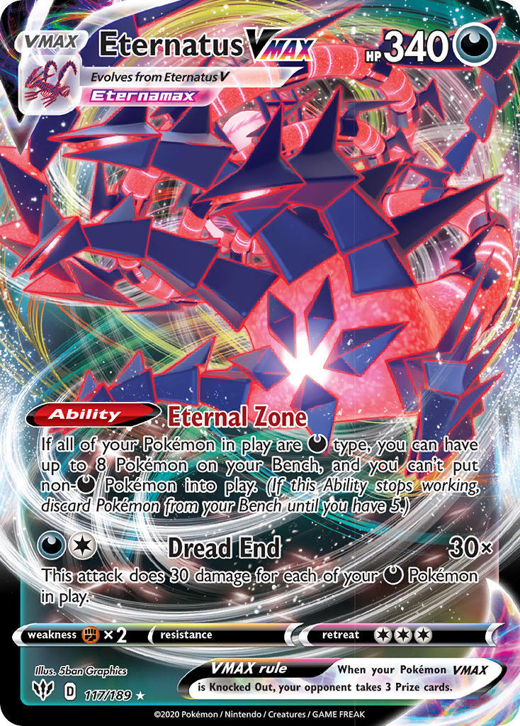 Eternatus VMAX 117/189 SWSH Darkness Ablaze Holo Ultra Rare Pokemon