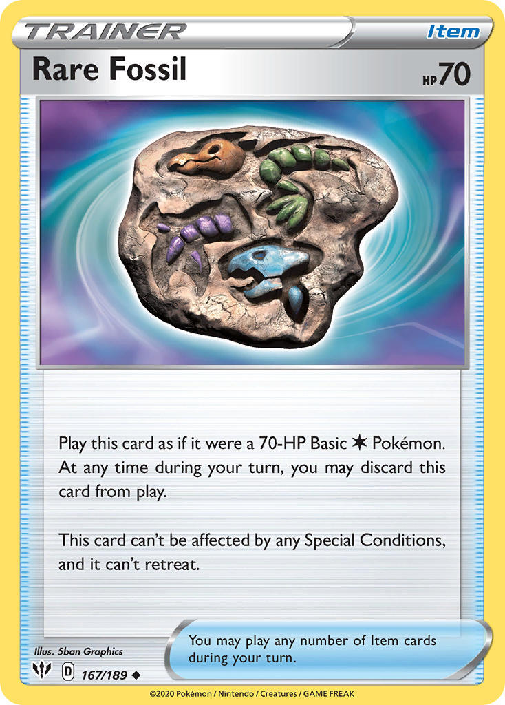 Rare Fossil 167 1 Swsh Darkness Ablaze Uncommon Trainer Pokemon Card Near Mint Tcg