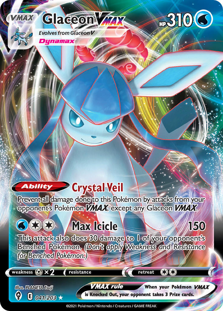 Glaceon VMAX 41/203 SWSH Evolving Skies Full Art Holo Ultra Rare