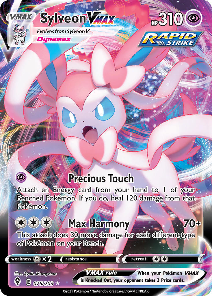 Sylveon VMAX 75/203 SWSH Evolving Skies Full Art Holo Ultra Rare