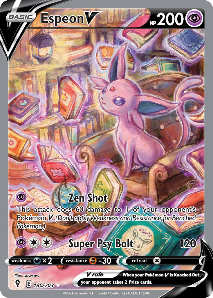 Espeon V 180/203 SWSH Evolving Skies Full Art Holo Ultra Rare Pokemon