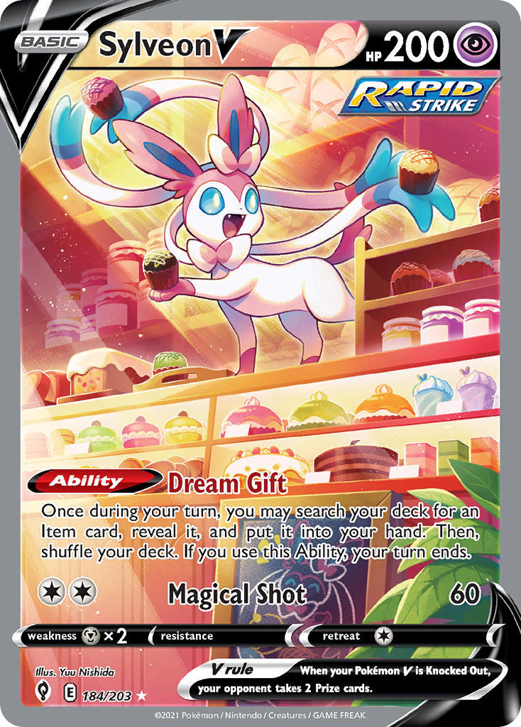 Sylveon V 184/203 SWSH Evolving Skies Full Art Holo Ultra Rare Pokemon
