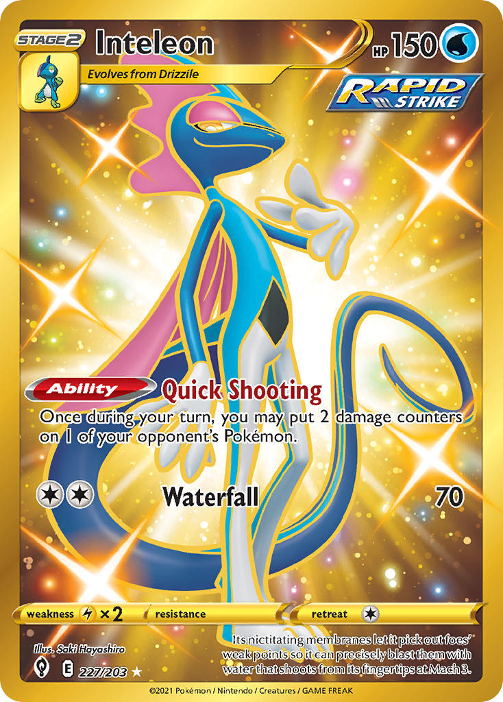 Inteleon 227/203 SWSH Evolving Skies Full Art Holo Secret Rare Pokemon