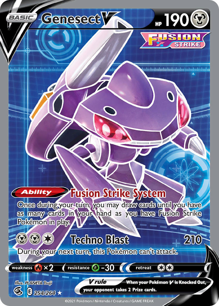 Genesect V 254/264 SWSH Fusion Strike Full Art Holo Ultra Rare