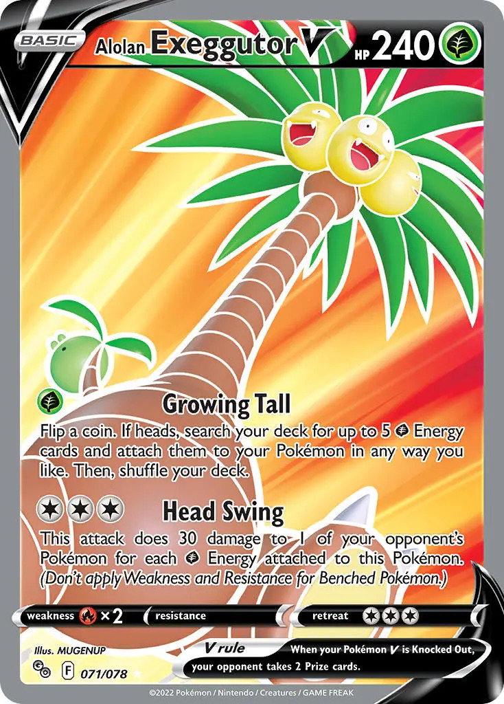 Alolan Exeggutor V 71/78 SWSH Pokemon Go Holo Full Art Ultra Rare