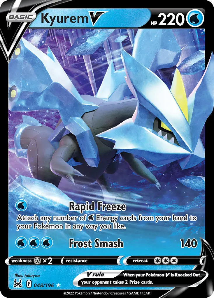 Kyurem V 48/196 SWSH Lost Origin Holo Ultra Rare Pokemon Card NEAR MINT TCG