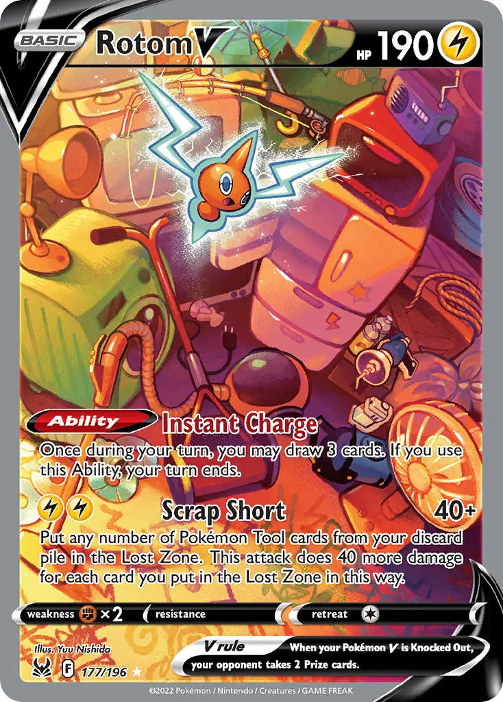 Rotom V 177/196 SWSH Lost Origin Holo Full Alterate Art Ultra Rare