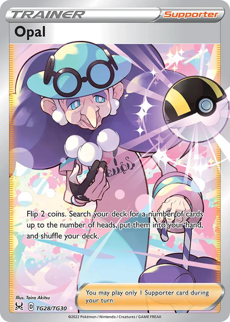 Opal 28/30 SWSH Lost Origin Trainer Gallery Full Art Holo Rare Pokemon