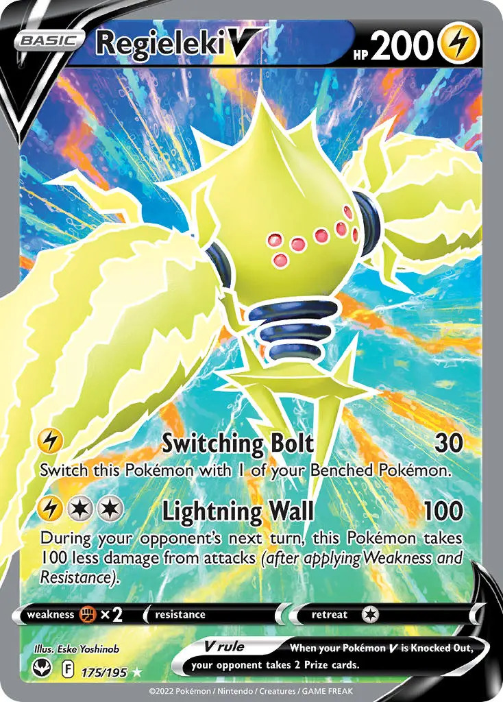 Regieleki V 175/195 SWSH Silver Tempest Holo Full Art Ultra Rare Pokemon Card NEAR MINT TCG
