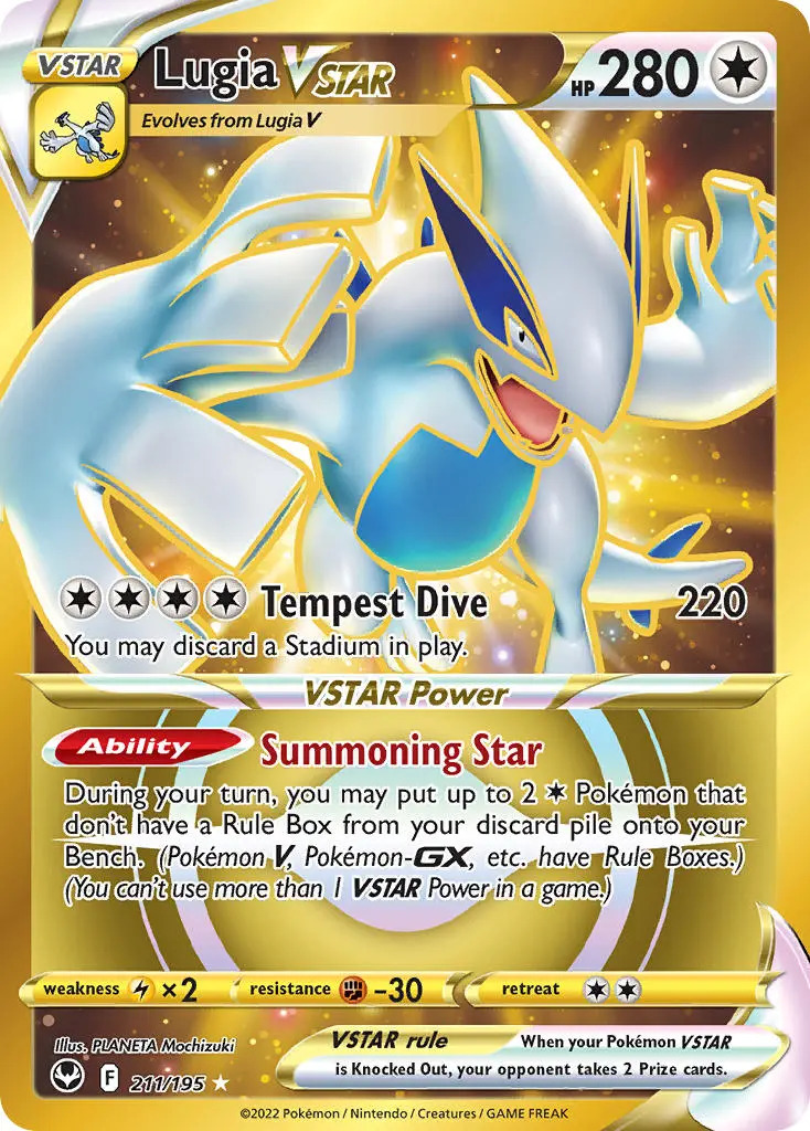 Lugia VSTAR 211/195 SWSH Silver Tempest Holo Full Art Gold Secret Rare