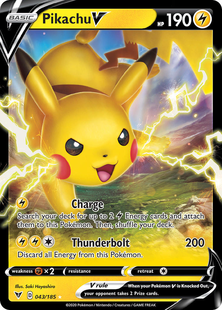 Pikachu V 43/203 Vivid Voltage Ultra Rare Holo Pokemon Card NEAR MINT TCG