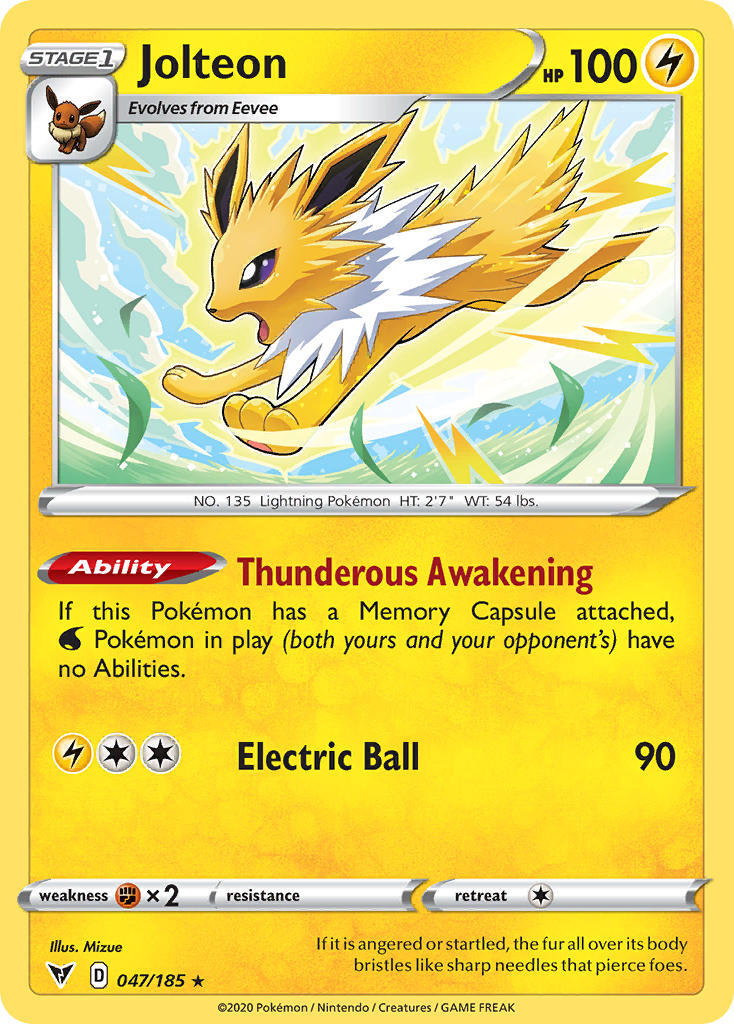 Jolteon 47/203 Vivid Voltage Rare Pokemon Card NEAR MINT TCG