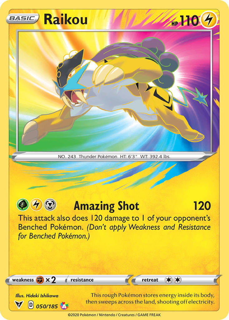 Raikou 50 3 Vivid Voltage Amazing Rare Pokemon Card Near Mint Tcg