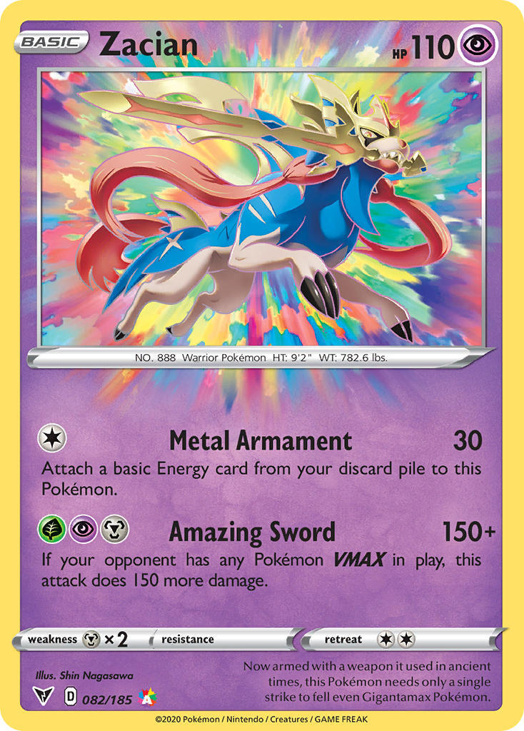 Zacian 82/203 Vivid Voltage Amazing Rare Pokemon Card NEAR MINT TCG