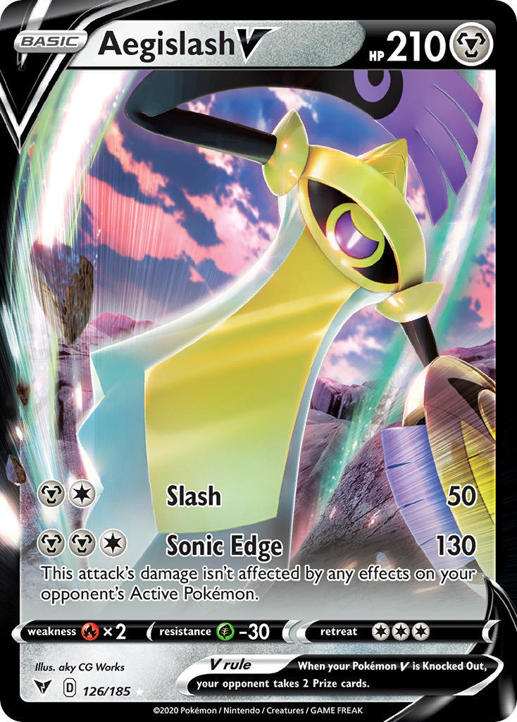 Aegislash V 126/203 Vivid Voltage Ultra Rare Holo Pokemon Card NEAR