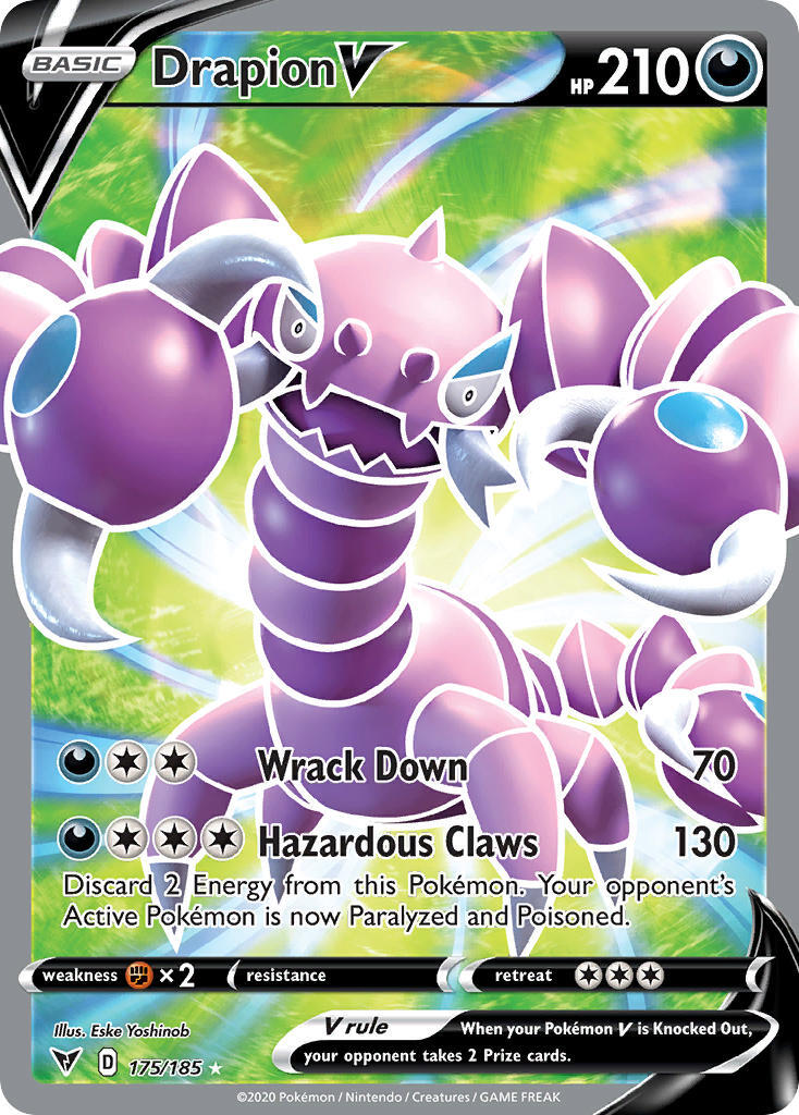 Drapion V 175/203 Vivid Voltage Full Art Holo Ultra Rare Pokemon Card