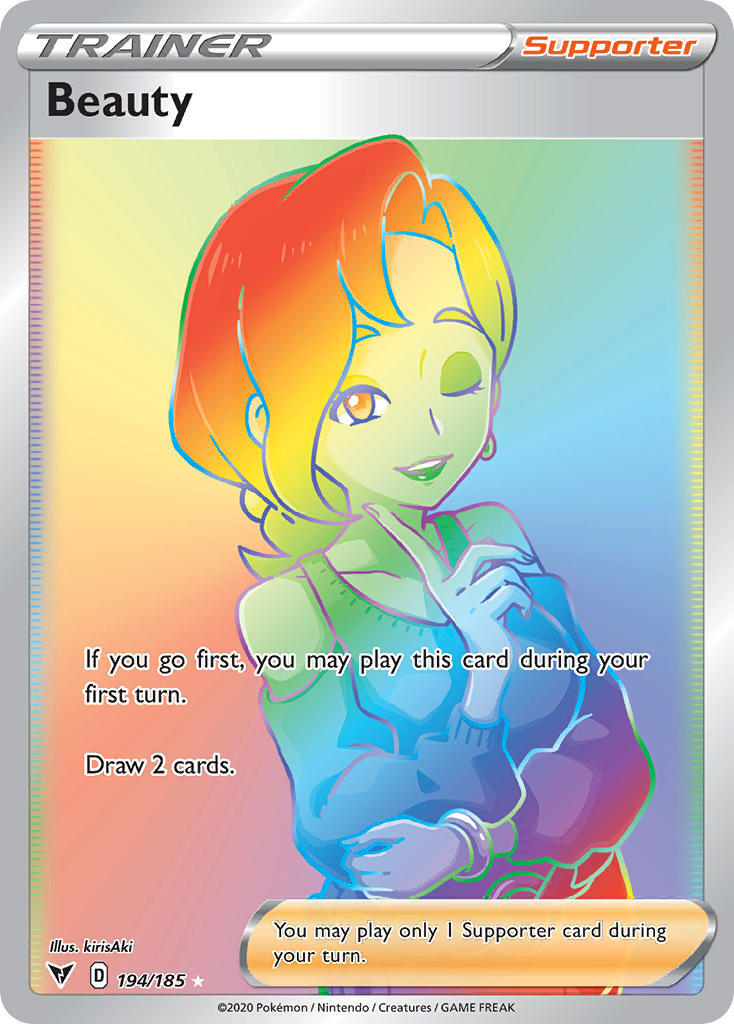 Beauty 194/203 Vivid Voltage Full Art Hyper Rainbow Rare Pokemon Card NEAR MINT TCG