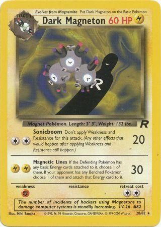 Dark Magneton 28/82 Team Rocket Unlimited Rare Pokemon Card NEAR MINT TCG
