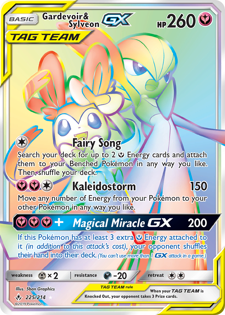 Gardevoir & Sylveon GX 225/214 SM Unbroken Bonds Holo Hyper