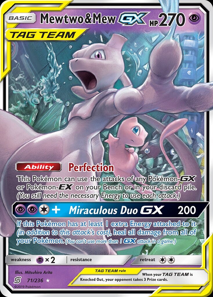 Mewtwo Mew GX 71 236 SM Unified Minds Holo Ultra Rare Pokemon Card mewtwo-mew-gx-71-236-sm-unified-minds-holo-ultra-rare-pokemon-card