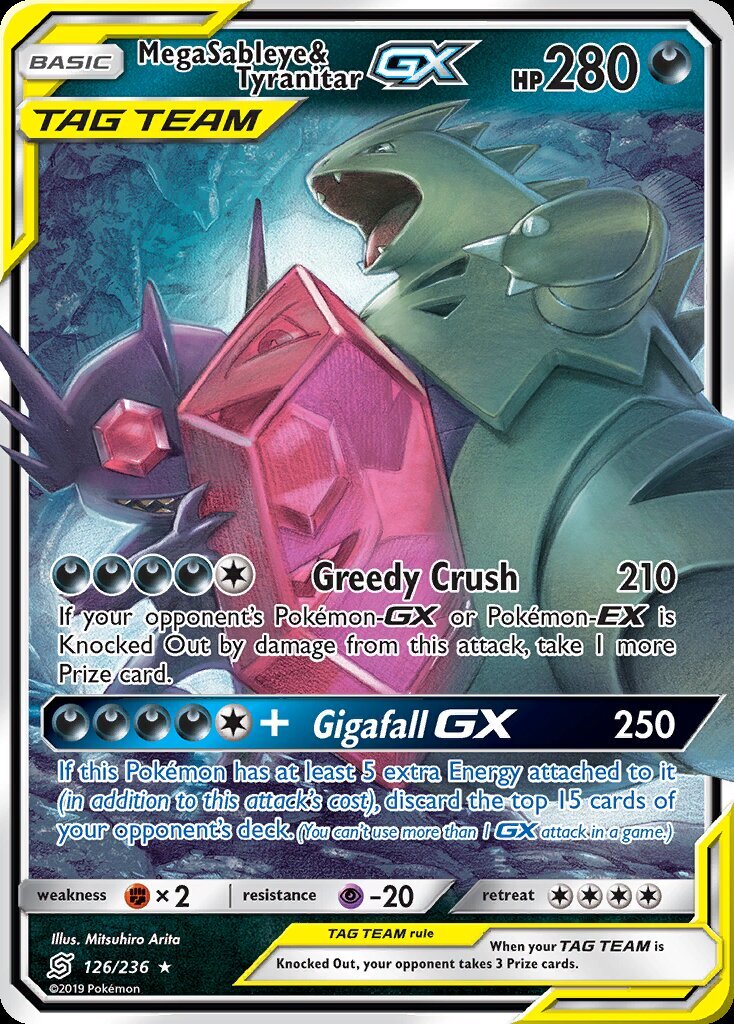 Mega Sableye & Tyranitar GX 126/236 SM Unified Minds Holo Ultra Rare