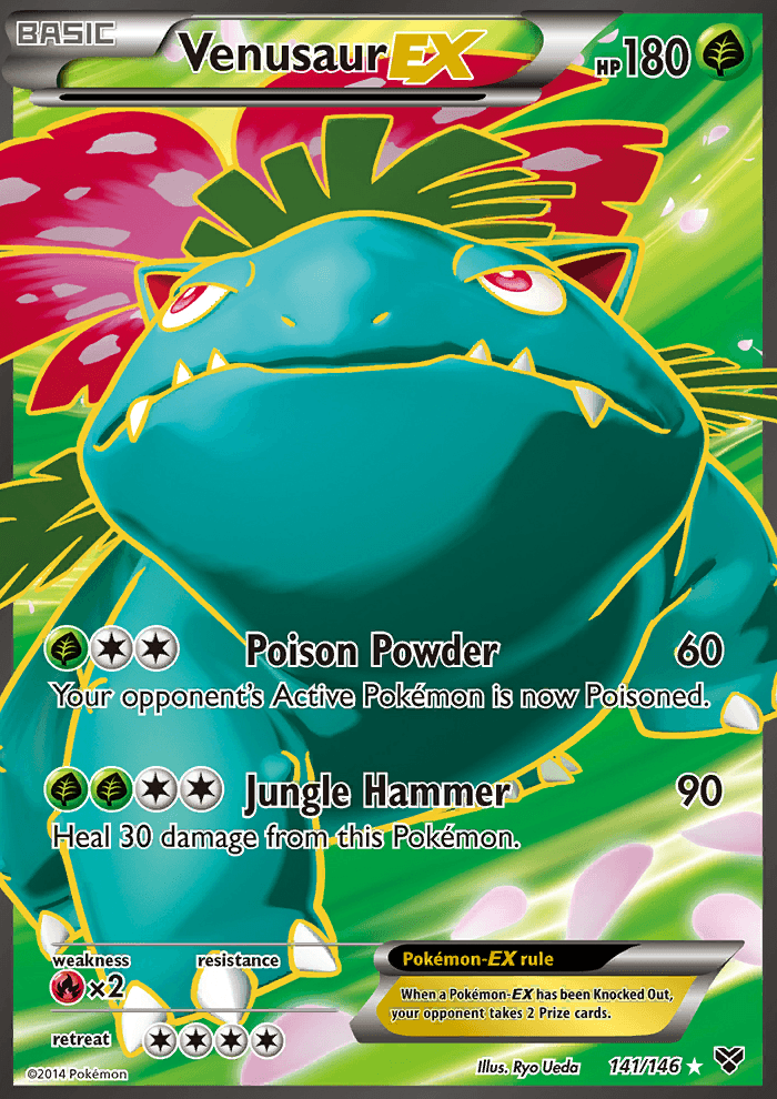 Venusaur EX 141/146 XY Base Set Holo Ultra Rare Full Art Pokemon Card