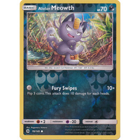 Alolan Meowth 78/149 SM Base Set Reverse Holo Common Pokemon Card NEAR MINT TCG