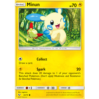 Minun 34/73 SM Shining Legends Common Pokemon Card NEAR MINT TCG