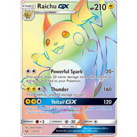 Raichu GX 75/73 SM Shining Legends Full Art Hyper Rare Pokemon Card NEAR MINT TCG