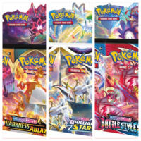 BOOSTER BOX BUNDLE - DARKNESS ABLAZE + BRILLIANT STARS + BATTLE STYLES - 108 PACKS TOTAL - 3 SEALED BOXES