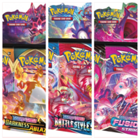 BOOSTER BOX BUNDLE - DARKNESS ABLAZE + FUSION STRIKE + BATTLE STYLES - 108 PACKS TOTAL - 3 SEALED BOXES