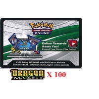 100 x Pokemon SM Dragon Majesty Code TCGO Cards TCG Codes