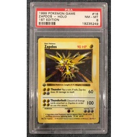 PSA 8 NM-MT Base Set 1st Edition Zapdos 16/102 Pokemon Card