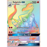 Salazzle GX 151/147 SM Burning Shadows Hyper Rare Full Art Holo Pokemon Card NEAR MINT TCG