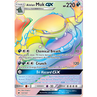 Alolan Muk GX 157/147 SM Burning Shadows Hyper Rare Full Art Holo Pokemon Card NEAR MINT TCG