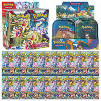 BOOSTER BUNDLE - SCARLET VIOLET + CROWN TIN CASE  + 30 POKÉMON GO - 86 PACKS TOTAL