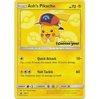 Ash's Pikachu SM111 Black Star Promo Pokemon Card NEAR MINT TCG