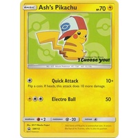 Ash's Pikachu SM112 Black Star Promo Pokemon Card NEAR MINT TCG
