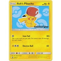 Ash's Pikachu SM113 Black Star Promo Pokemon Card NEAR MINT TCG