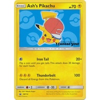 Ash's Pikachu SM114 Black Star Promo Pokemon Card NEAR MINT TCG
